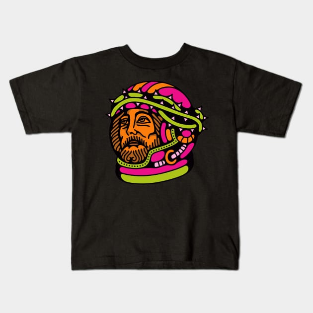 Jesus space Kids T-Shirt by Bojes Art